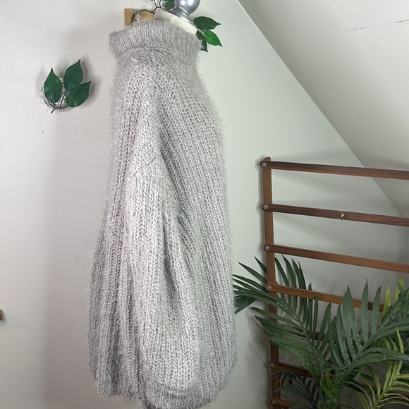 Free People Oasis Gray Oversized Cozy Tunic Sweater S - Picture 6 of 13